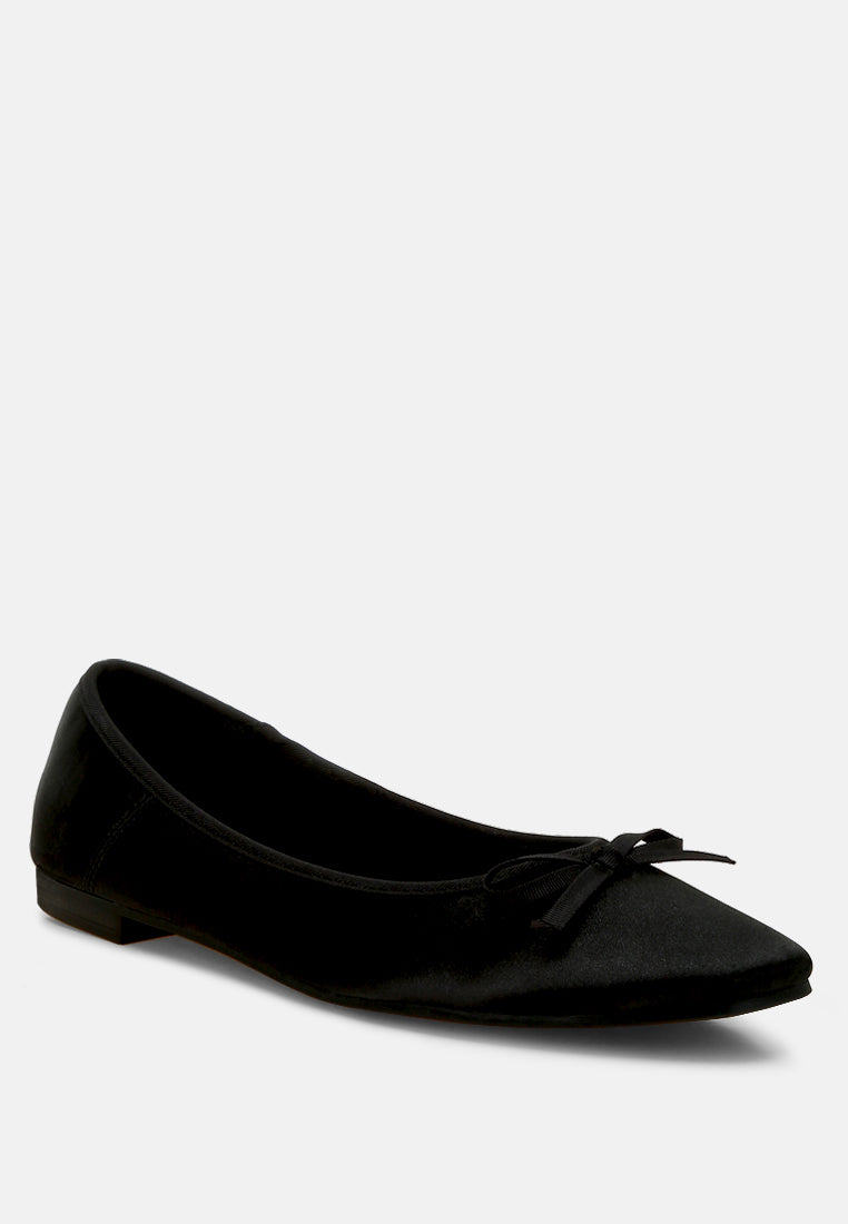 satin bow embellished ballerinas by ruw#color_black