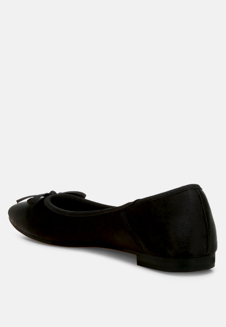 satin bow embellished ballerinas by ruw#color_black