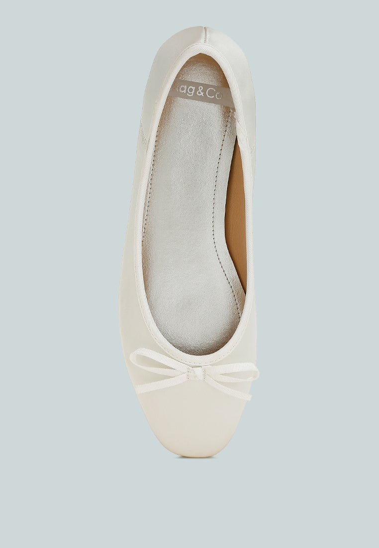 satin bow embellished ballerinas by ruw#color_white