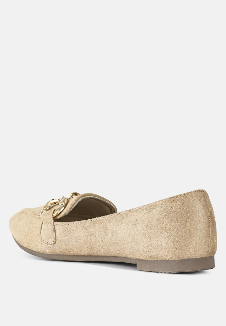 horsebit detail flexible loafers by mode#color_beige