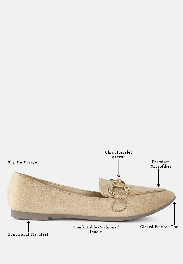 horsebit detail flexible loafers by mode#color_beige