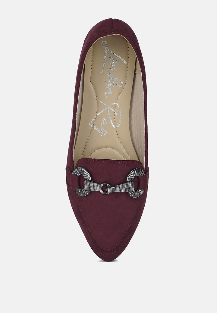 horsebit detail flexible loafers by mode#color_burgundy