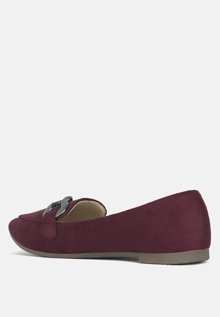 horsebit detail flexible loafers by mode#color_burgundy