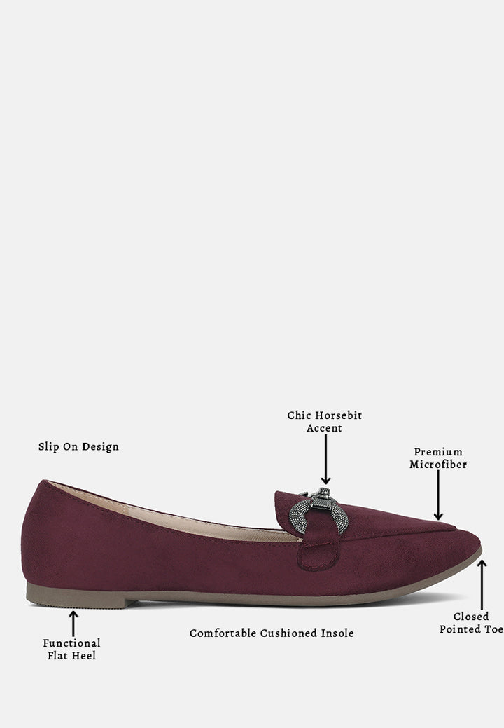 horsebit detail flexible loafers by mode#color_burgundy