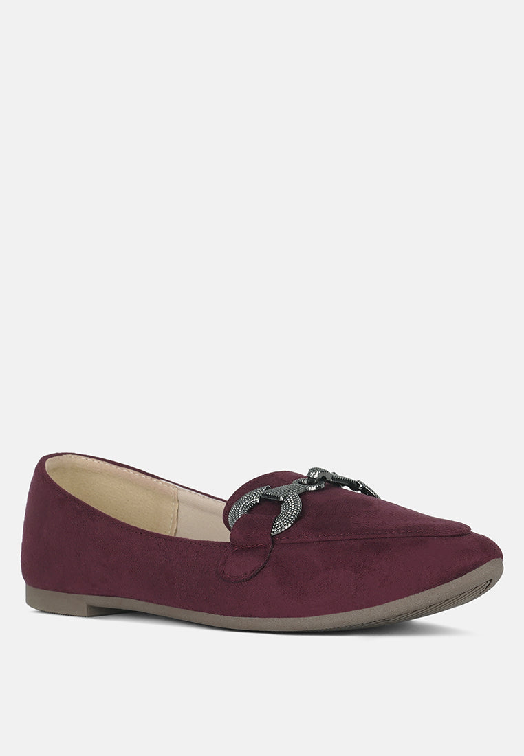 horsebit detail flexible loafers by mode#color_burgundy