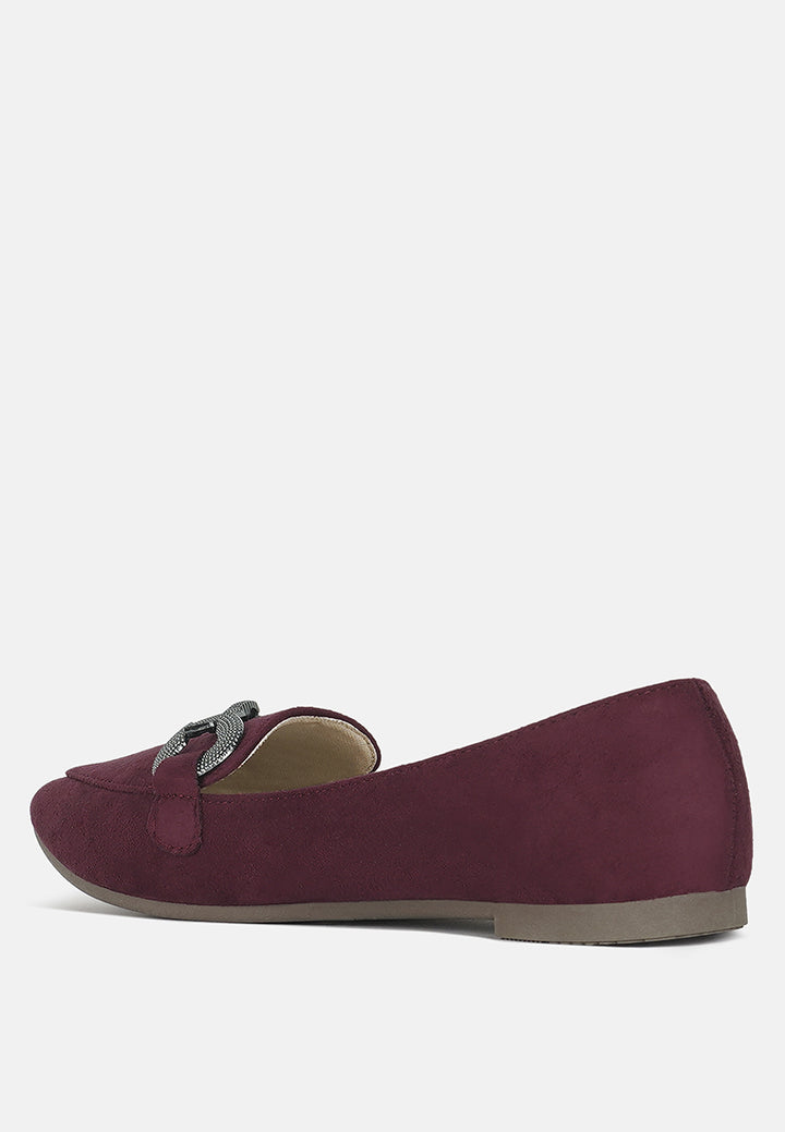 fembot horsebit detail flexible loafers#color_burgundy