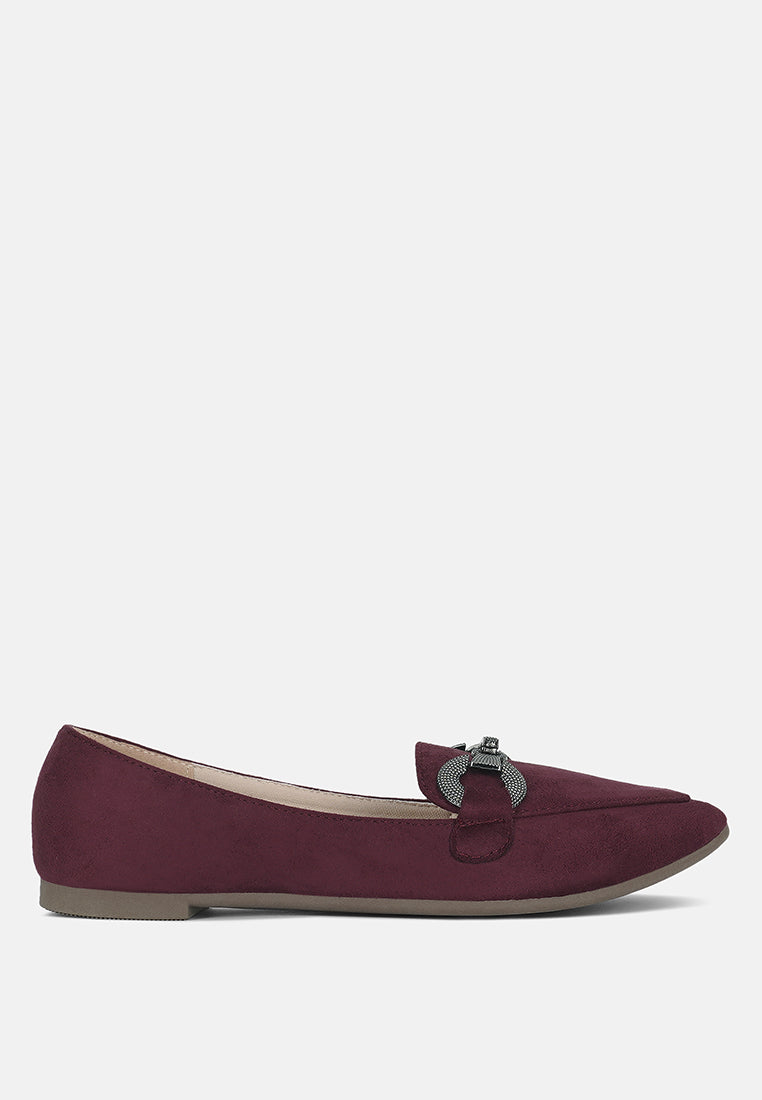 fembot horsebit detail flexible loafers#color_burgundy