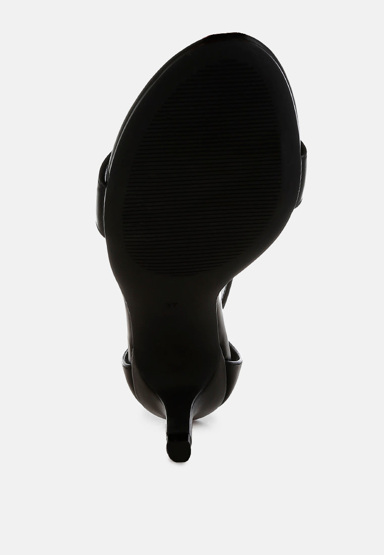 feruda faux leather kitten heel sandals#color_black