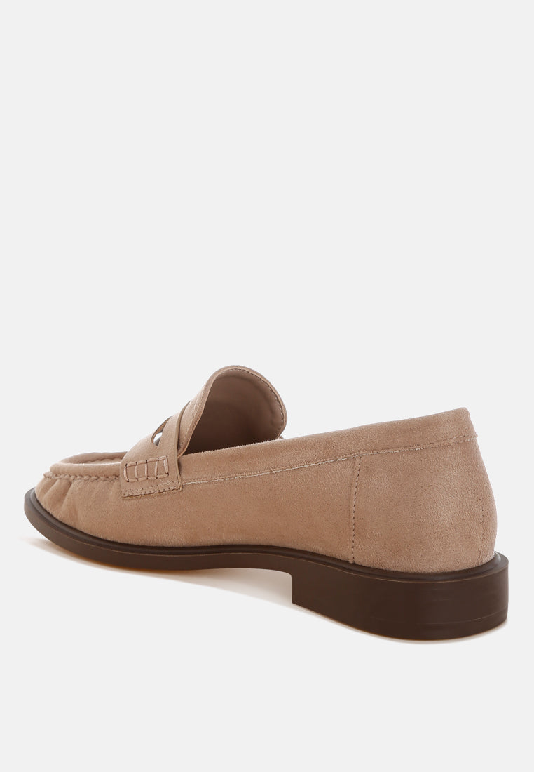 fhalko penny strap low block heel loafers by ft#color_beige-microfiber