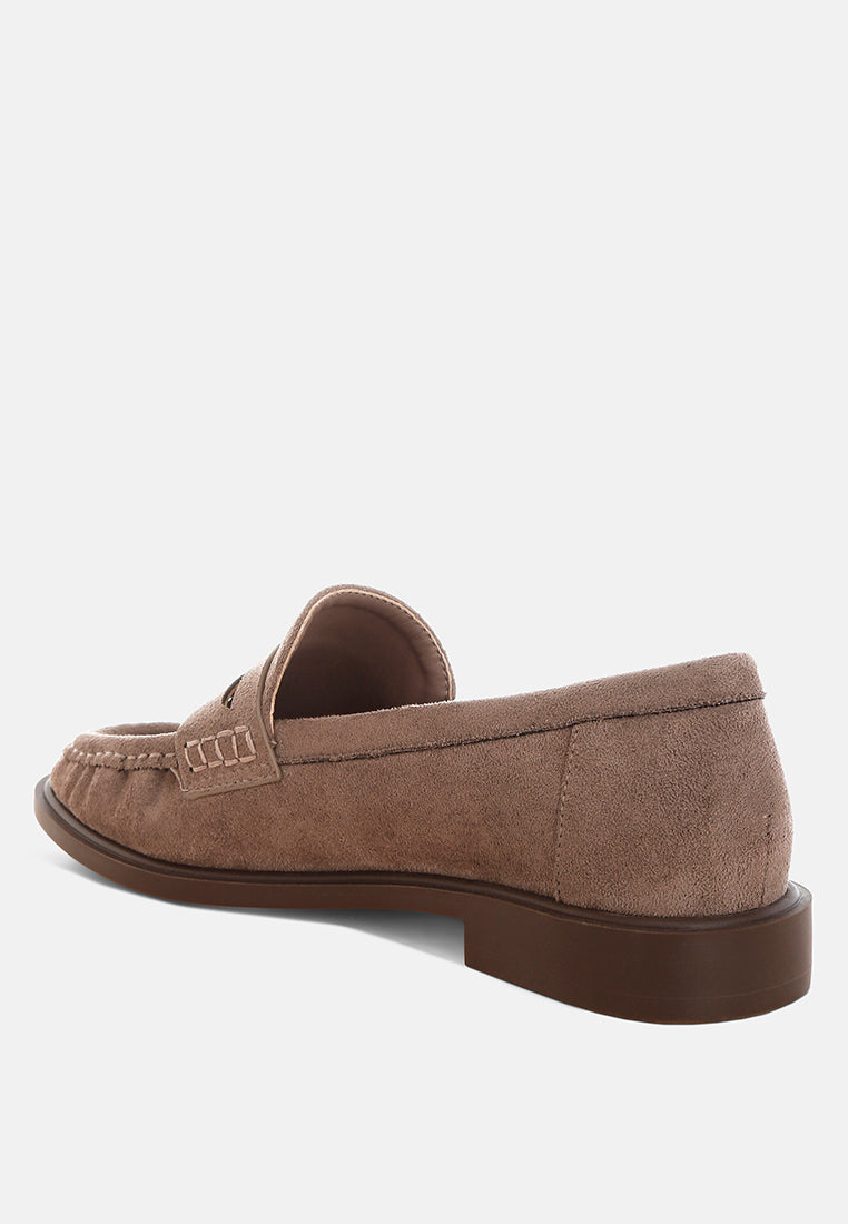 fhalko penny strap low block heel loafers by ft#color_taupe-microfiber