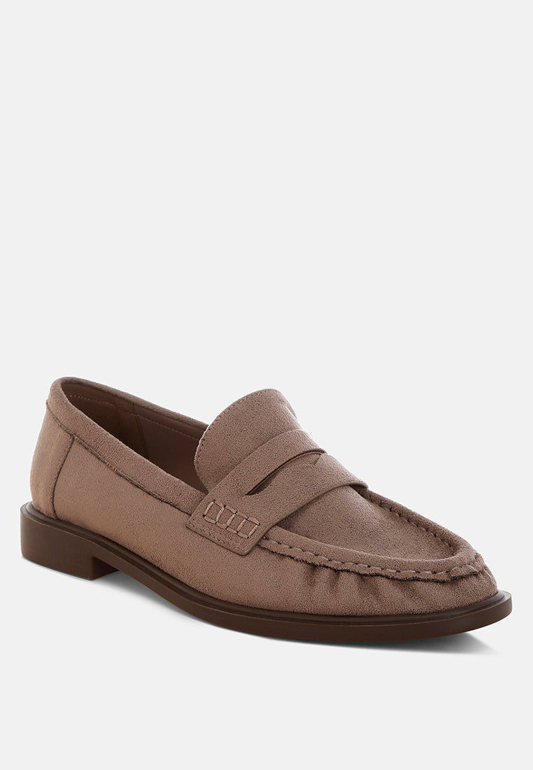 fhalko penny strap low block heel loafers by ft#color_taupe-microfiber