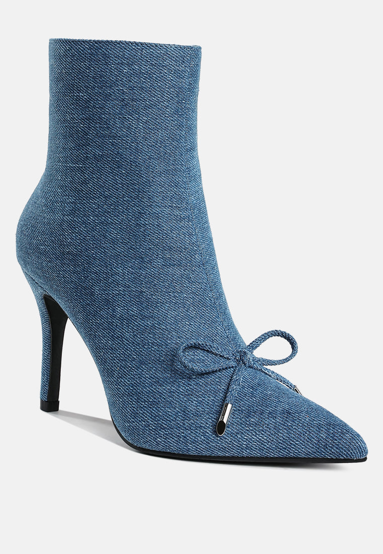 flapper bow detail denim ankle boots#color_denim