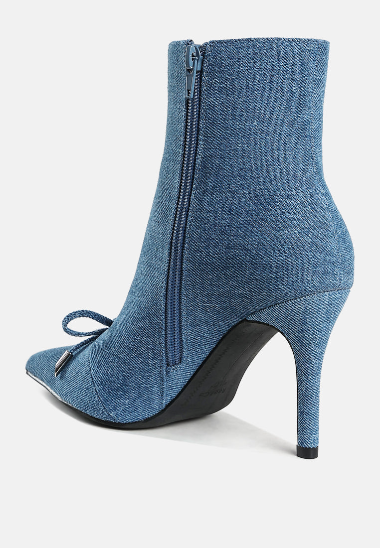 flapper bow detail denim ankle boots#color_denim