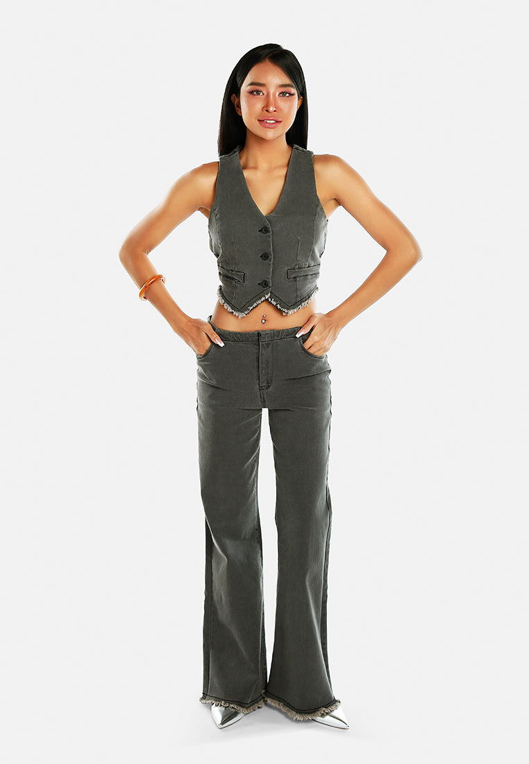 flared denim jeans by ruw#color_black