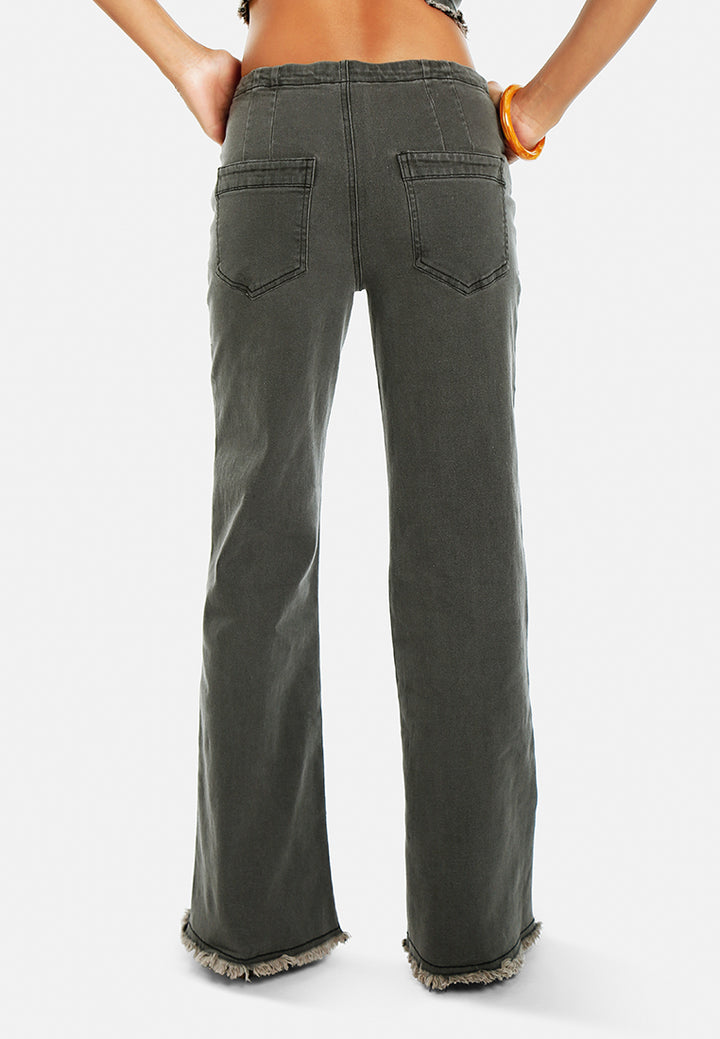 flared denim jeans by ruw#color_black