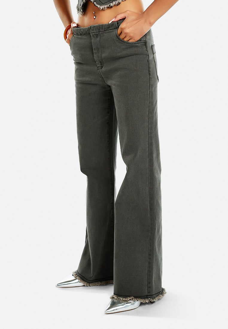 flared denim jeans by ruw#color_black