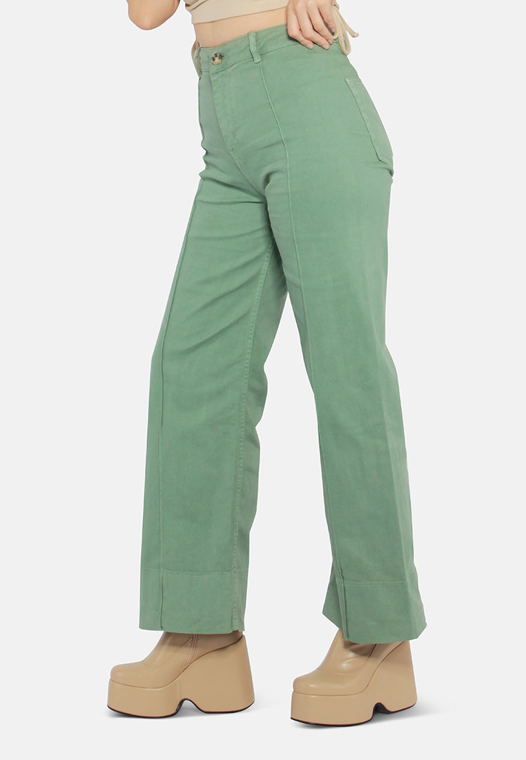 flared pants for women#color_green