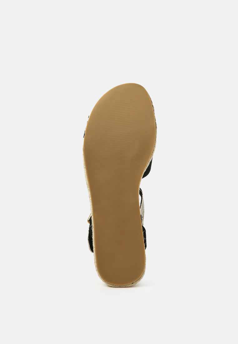 flatform espadrilles sandals#color_black-gold