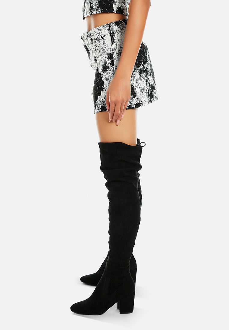 floral print jacquard mini skirt#color_black