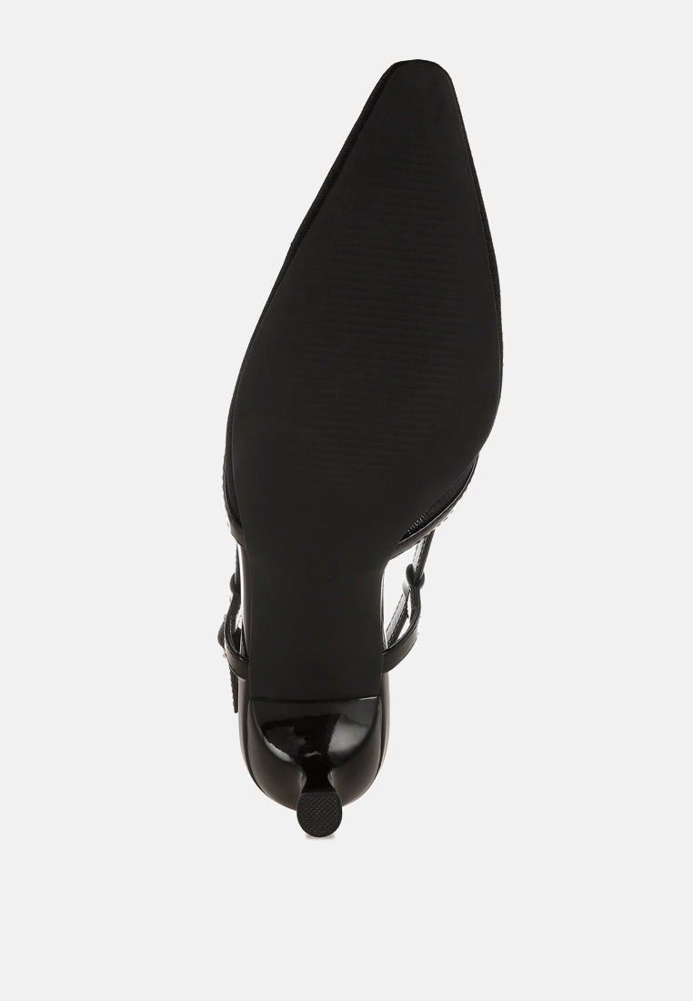 florina snip-toe slingback heel sandals#color_black