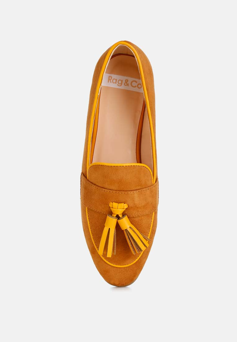 folklore micro suede tassel loafers#color_tan