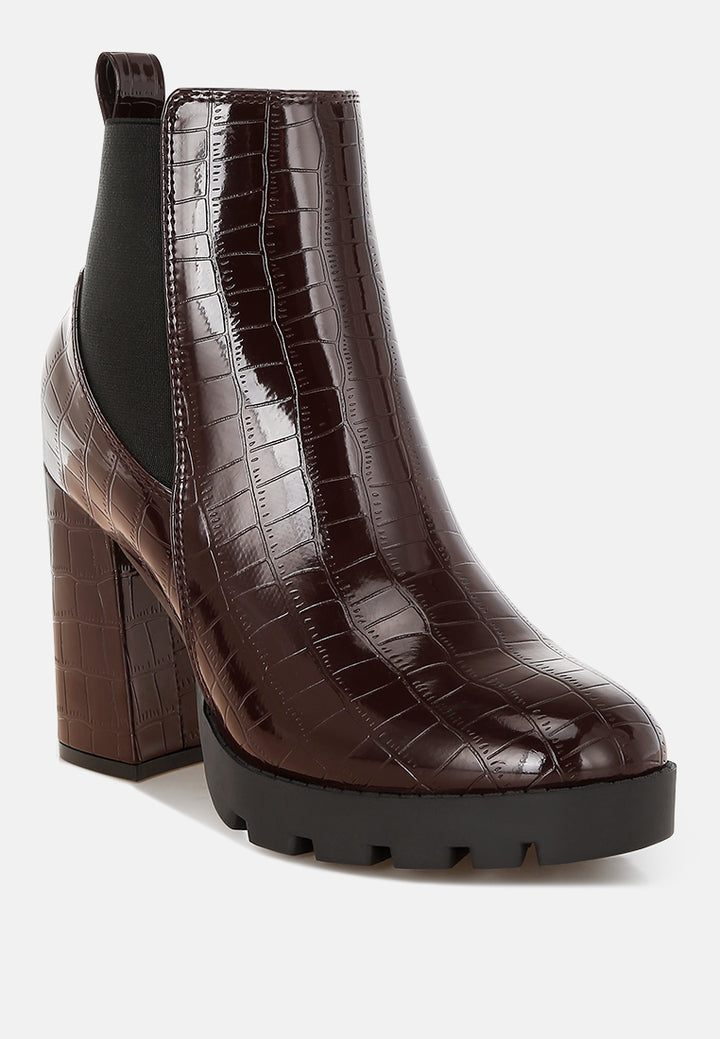foxy faux leather croc chelsea boots#color_brown