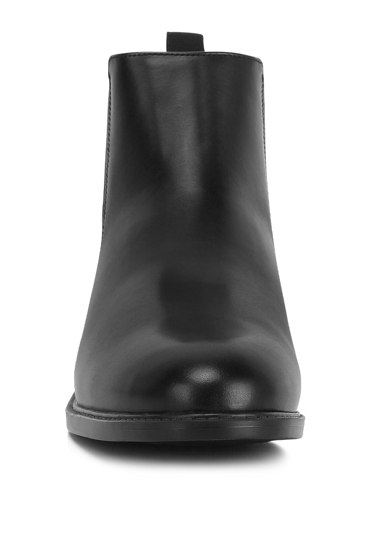 men's faux leather chelsea boots by ruw#color_black