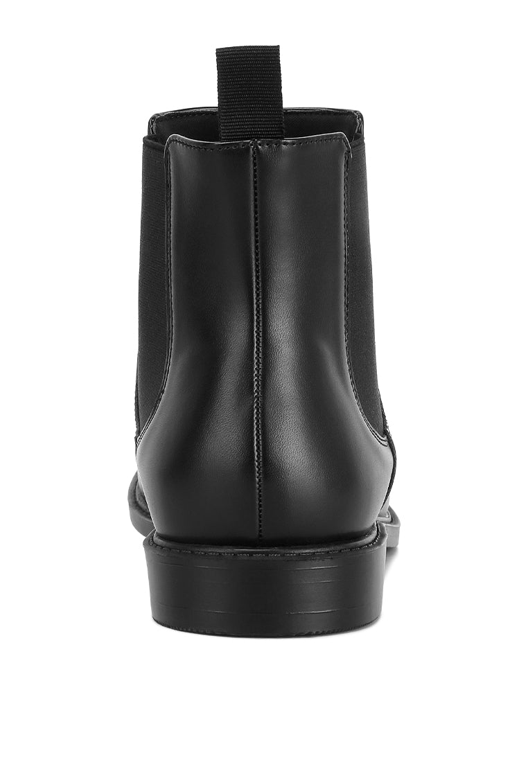 men's faux leather chelsea boots by ruw#color_black