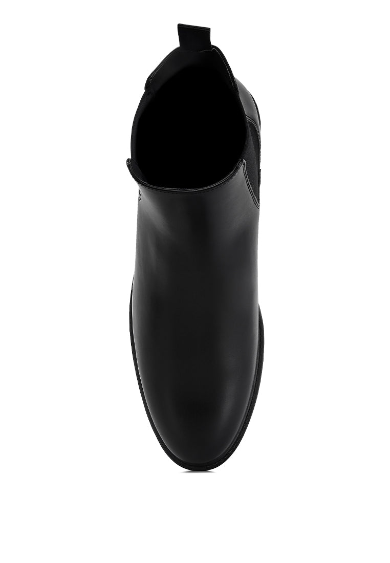men's faux leather chelsea boots by ruw#color_black