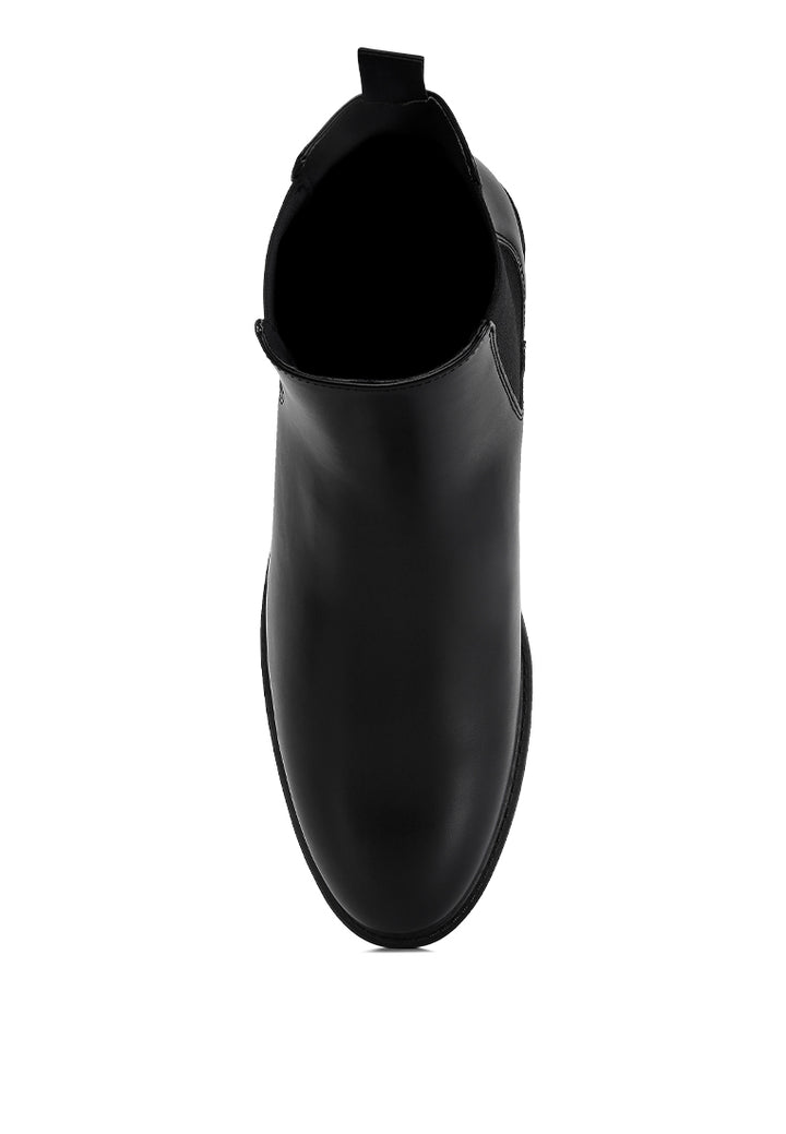 men's faux leather chelsea boots by ruw#color_black