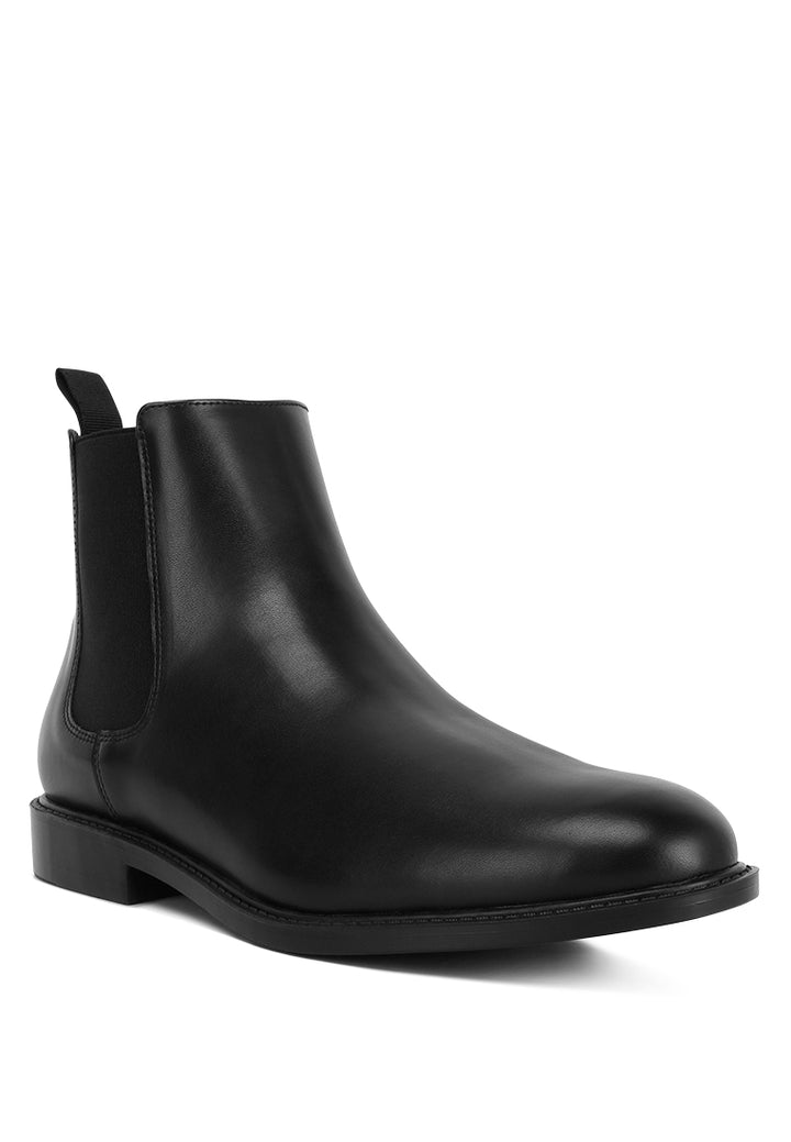 men's faux leather chelsea boots by ruw#color_black