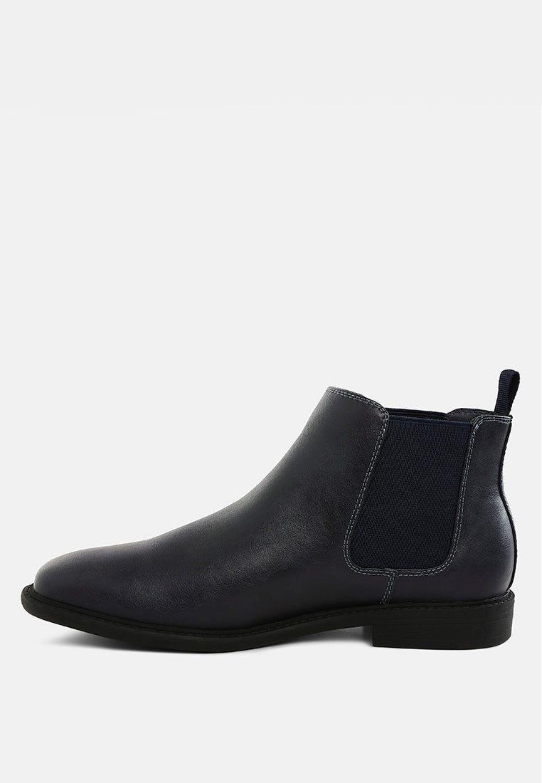 men's faux leather chelsea boots by mode#color_navy