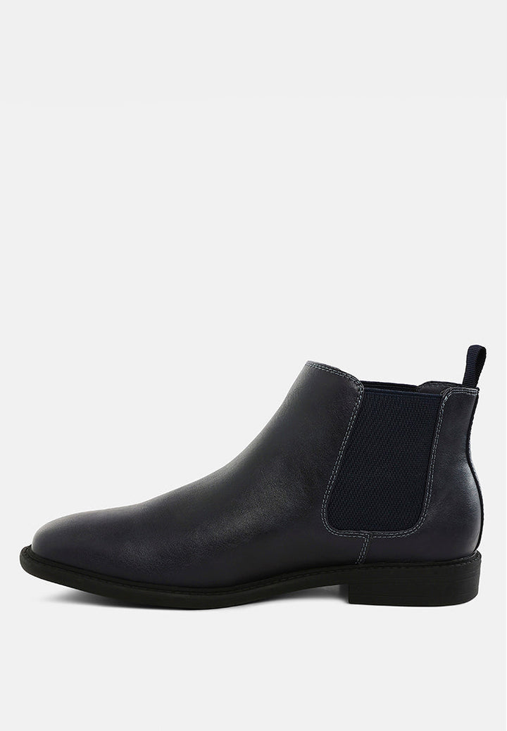 men's faux leather chelsea boots by mode#color_navy