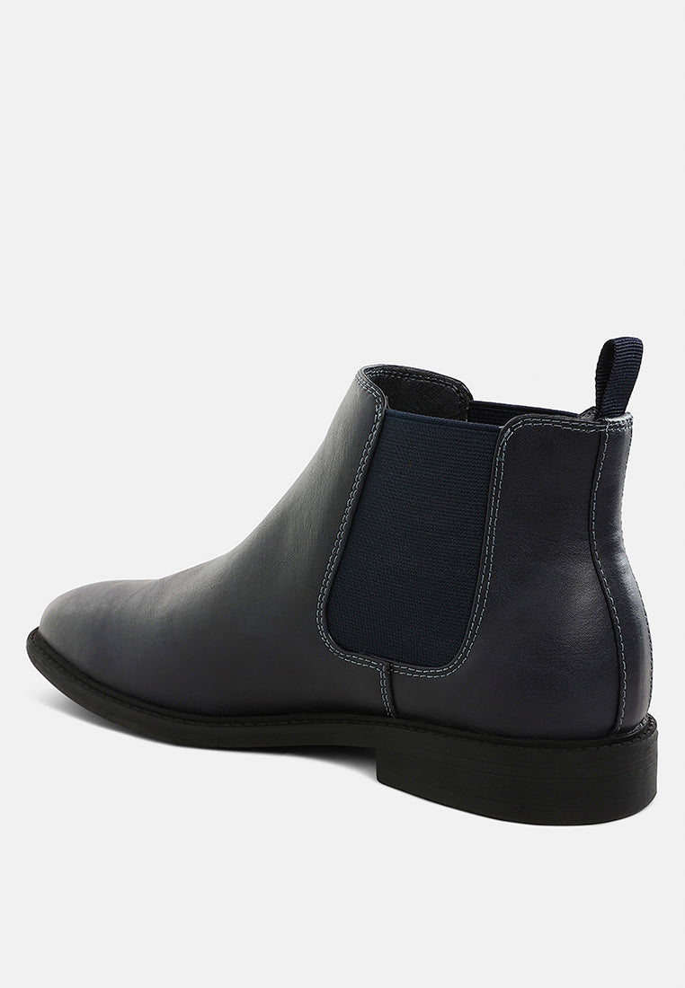 men's faux leather chelsea boots by mode#color_navy