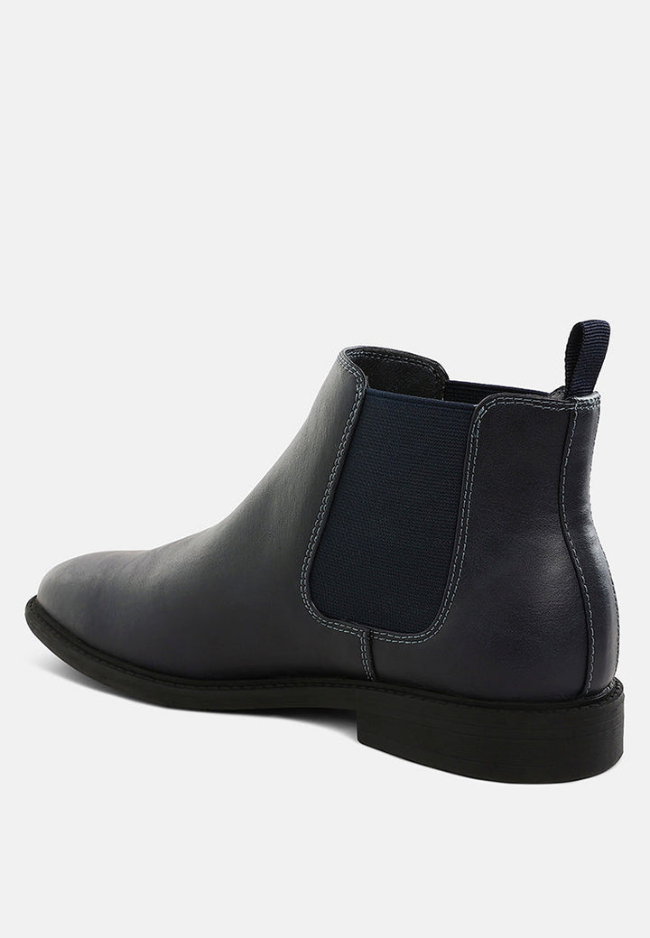men's faux leather chelsea boots by mode#color_navy