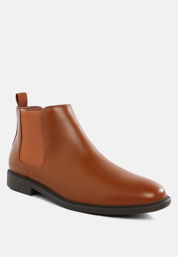 men's faux leather chelsea boots by mode#color_tan