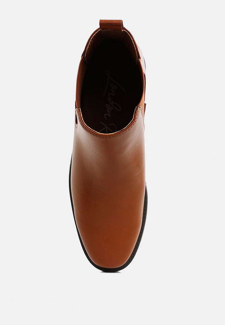 men's faux leather chelsea boots by mode#color_tan