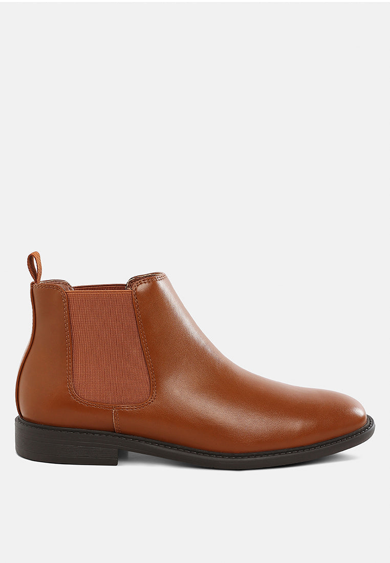 men's faux leather chelsea boots by mode#color_tan