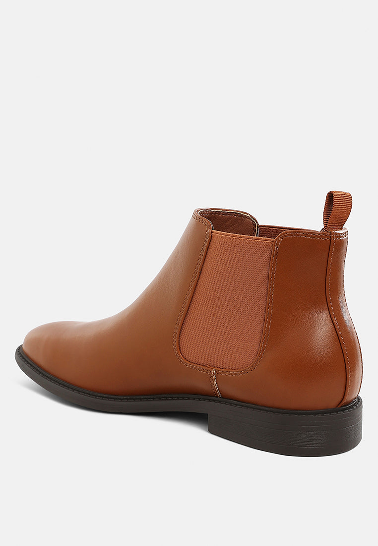 men's faux leather chelsea boots by mode#color_tan