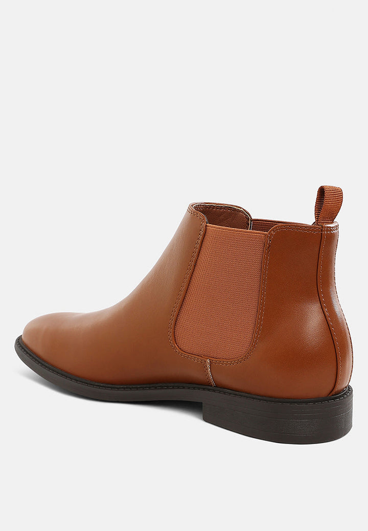 men's faux leather chelsea boots by mode#color_tan