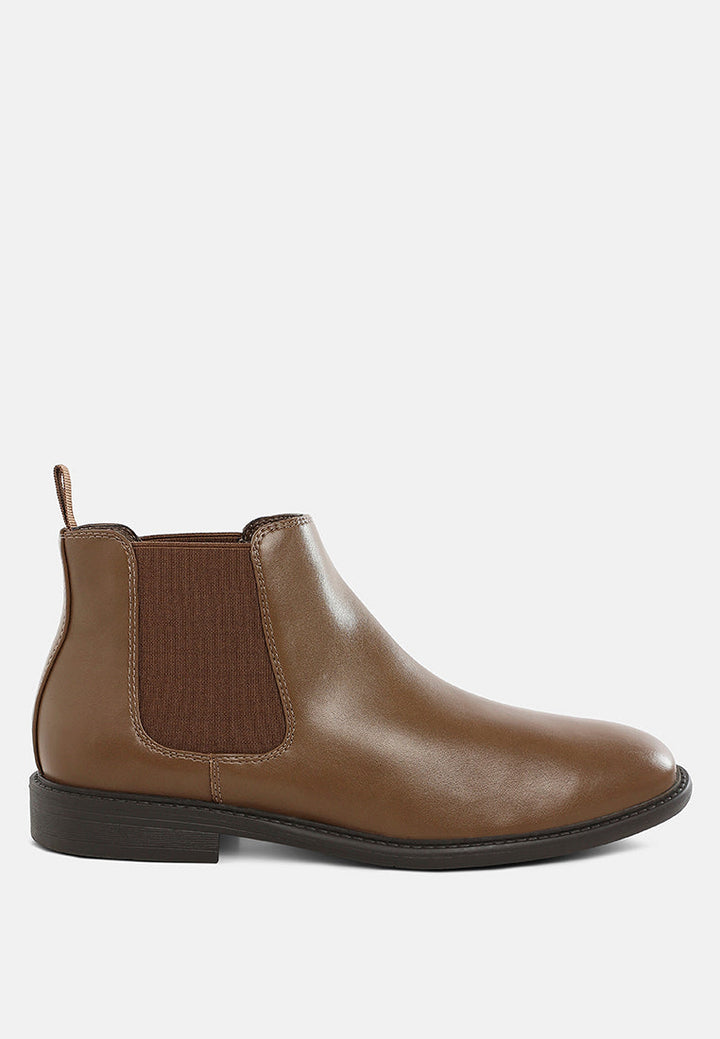 men's faux leather chelsea boots by mode#color_taupe
