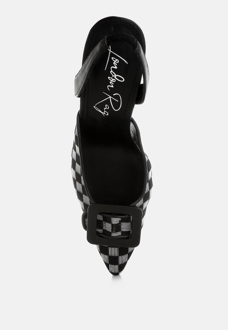 mesh checkered pointy stiletto heels by mode#color_black