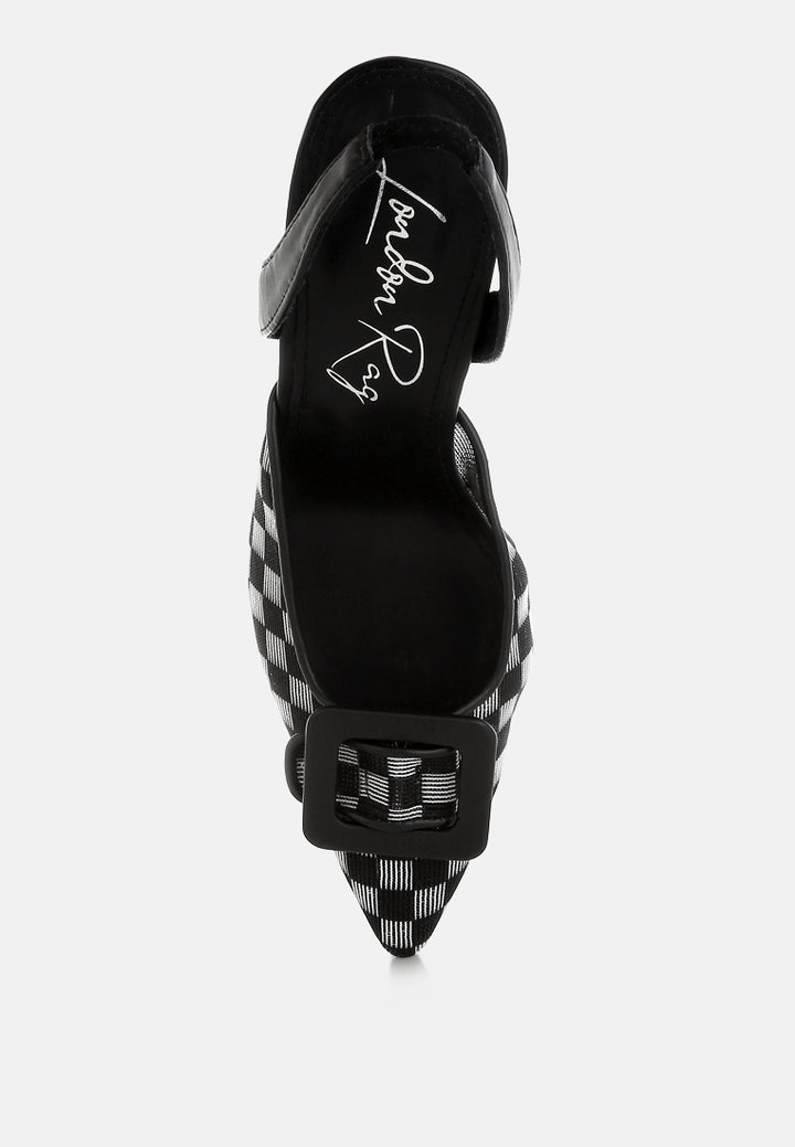 mesh checkered pointy stiletto heels by mode#color_black