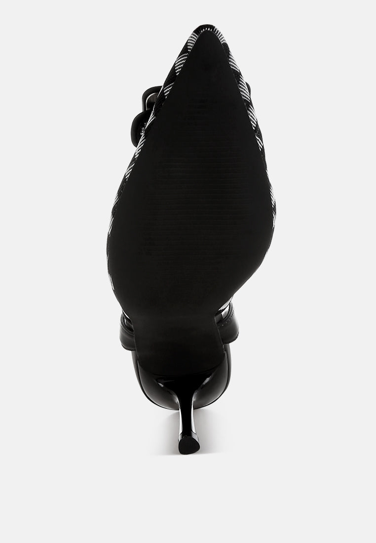 mesh checkered pointy stiletto heels by mode#color_black