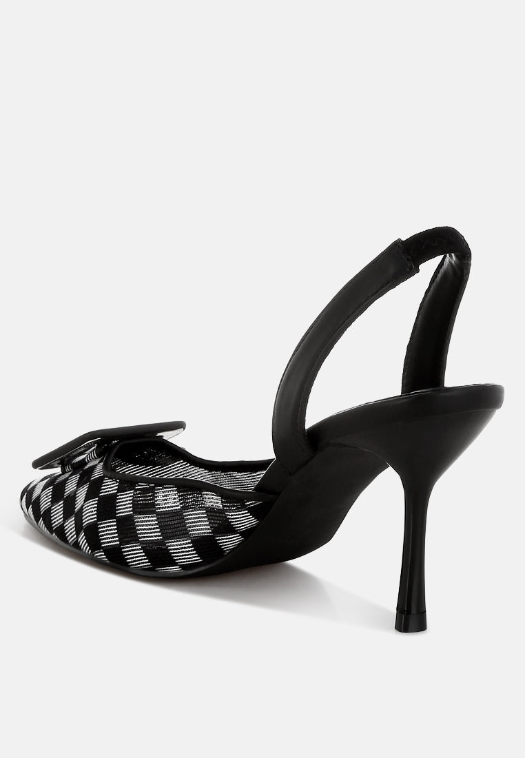 mesh checkered pointy stiletto heels by mode#color_black