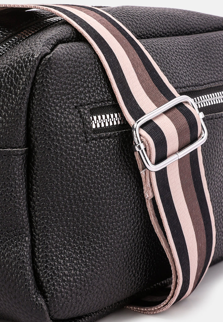 front pocket shoulder bag by ruw#color-black