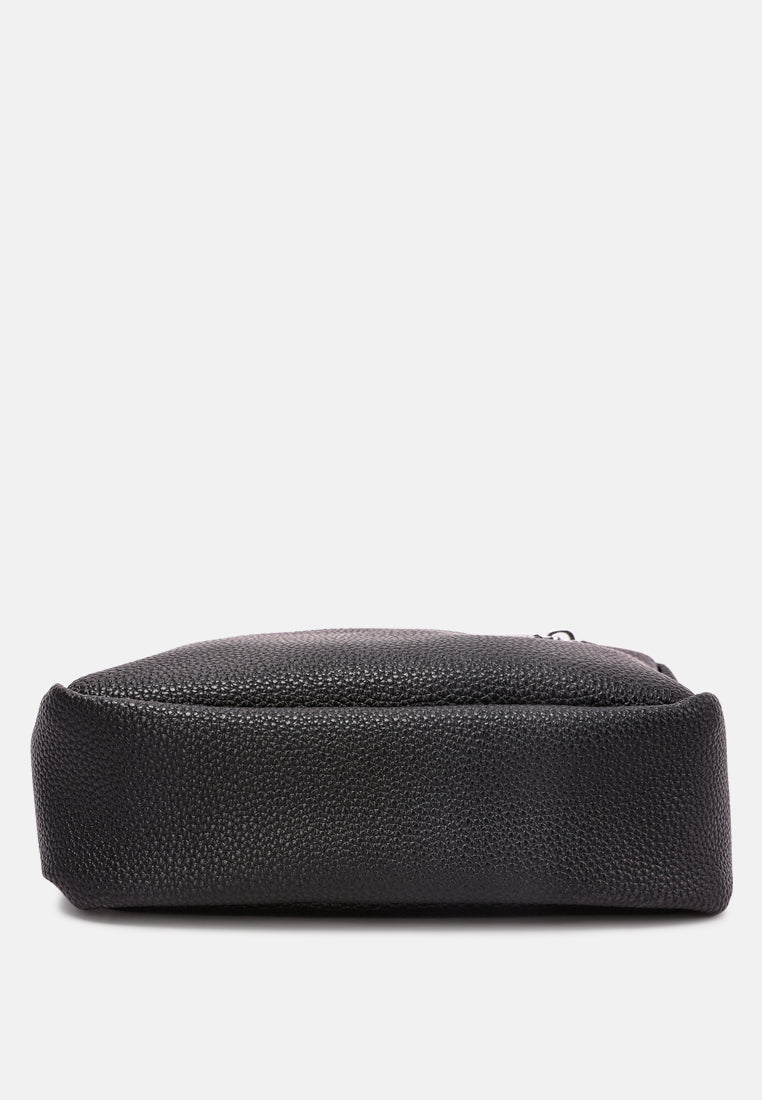 front pocket shoulder bag by ruw#color-black