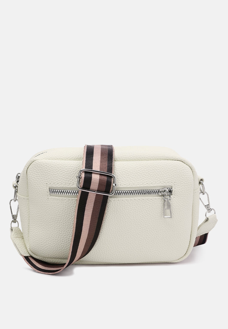 front pocket shoulder bag by ruw#color-off-white