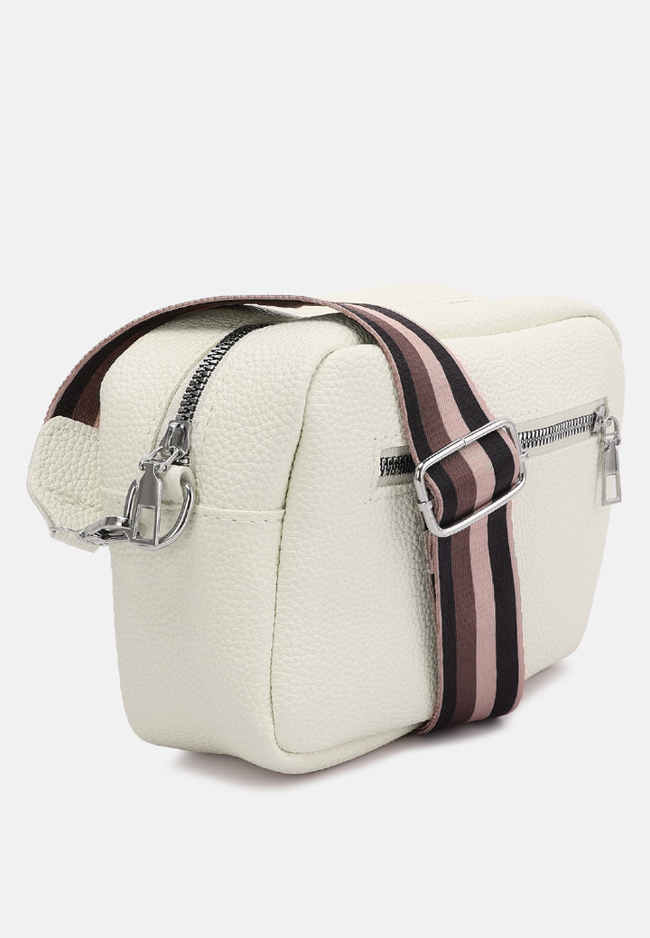 front pocket shoulder bag by ruw#color-off-white