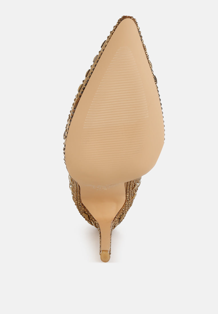 pointed toe rhinestones stiletto boots by rag#color_gold